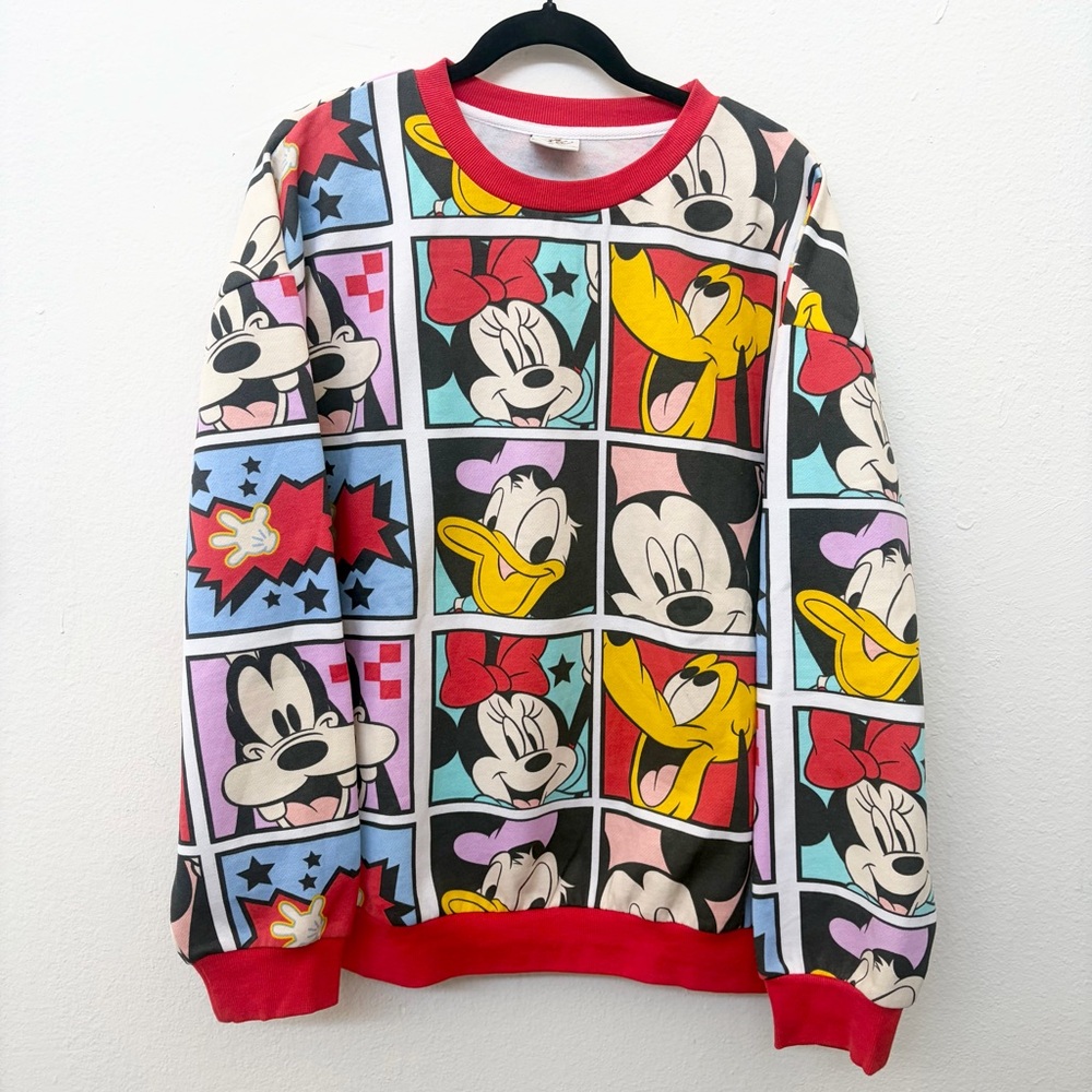 Disney Mickey And Friends Comic Book Style Sweatshirt Mens Size XL EUC - Picture 1 of 8